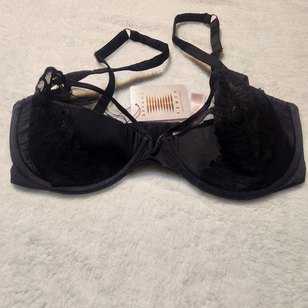 Savage X Fenty Black Lace Detail Bra - Picture 5 of 10